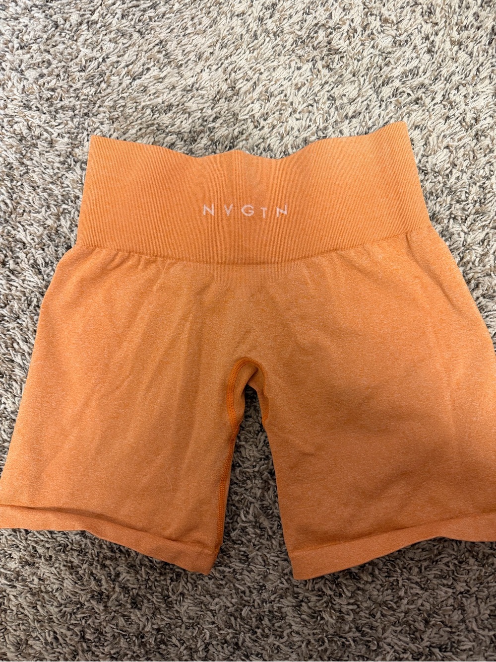 NVGTN Orange Seamless High-Waist Athletic Shorts
